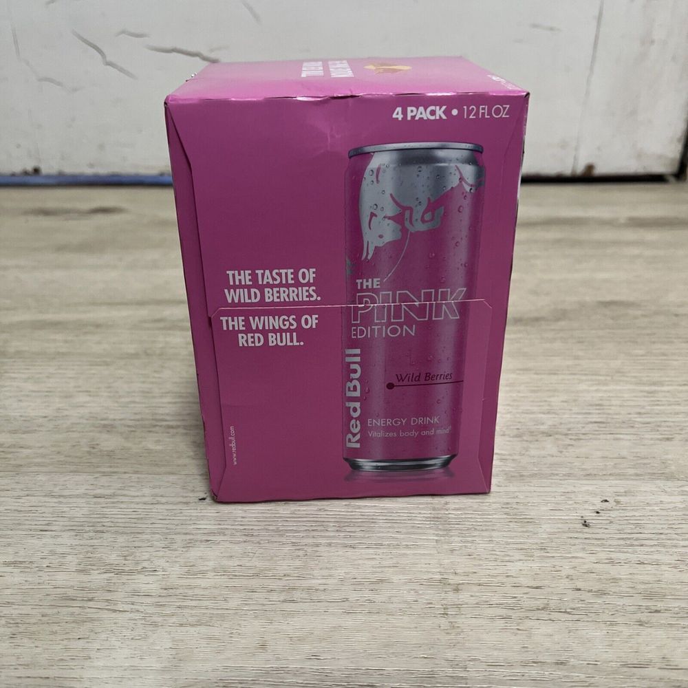 Red Bull Pink Edition Wild Berries 12 Oz  Sugar‎ Version 4pk Energy Drink
